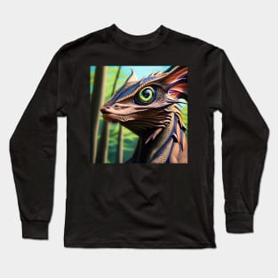 Copper and Blue Scaled Jungle Dragon Long Sleeve T-Shirt